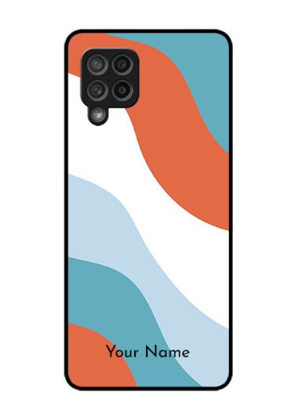 Galaxy M42 5G Custom Glass Mobile Case - coloured Waves Design