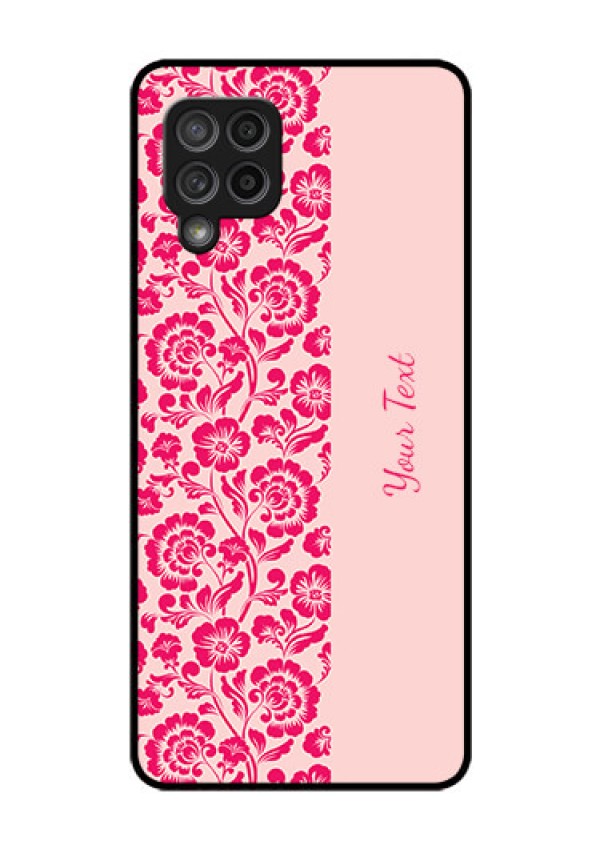 Galaxy M42 5G Custom Glass Phone Case - Attractive Floral Pattern Design