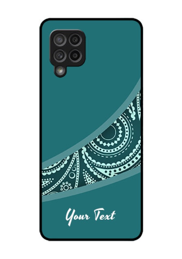 Galaxy M42 5G Photo Printing on Glass Case - semi visible floral Design