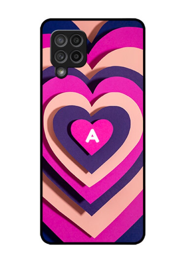 Galaxy M42 5G Custom Glass Mobile Case - Cute Heart Pattern Design