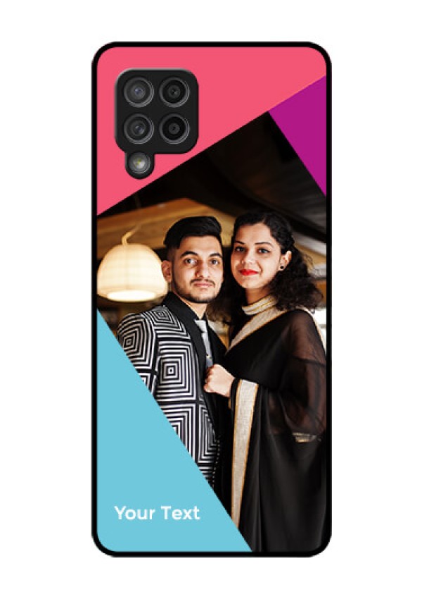 Galaxy M42 5G Custom Glass Mobile Case - Stacked Triple colour Design