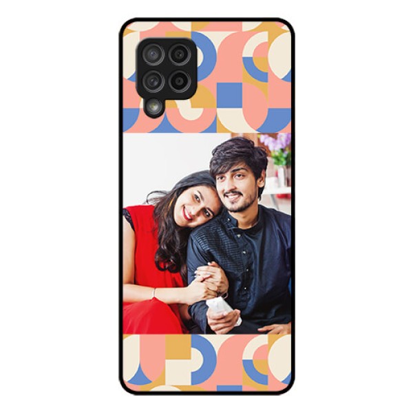 Galaxy M42 5G Photo Printing on Glass Case - Semi-circle Maze Pattern Design