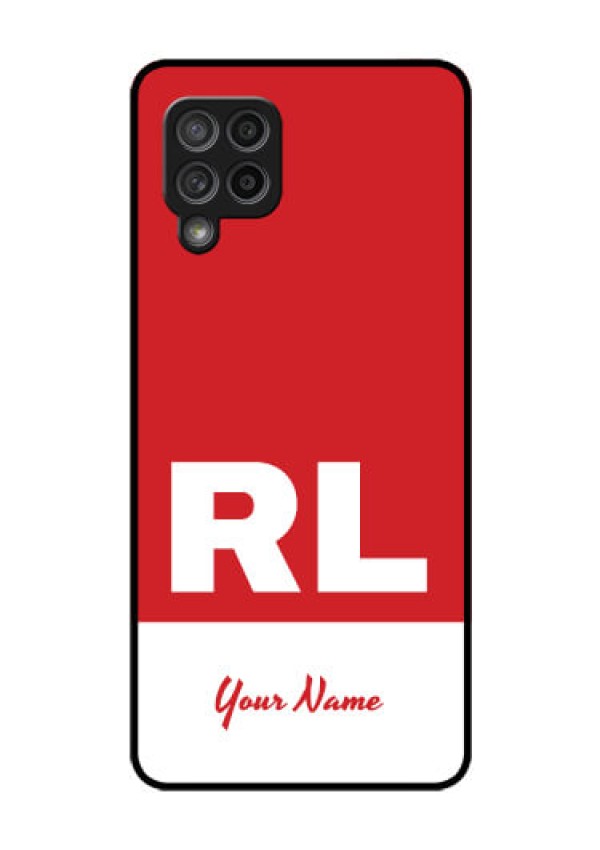Galaxy M42 5G Personalized Glass Phone Case - dual tone custom text Design