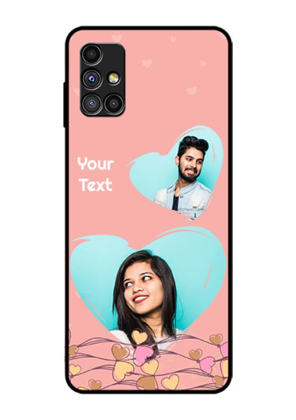 Galaxy M51 Custom Glass Mobile Case  - Love Doodle Design