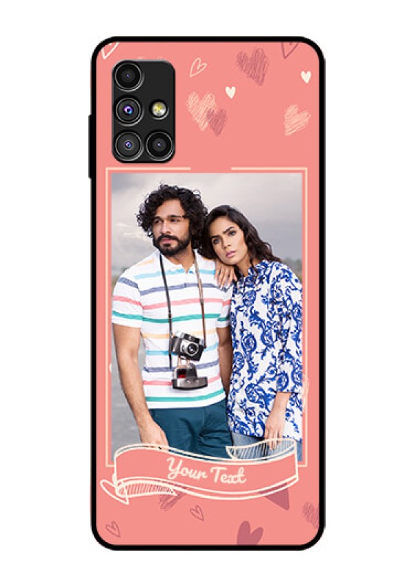 Galaxy M51 Custom Glass Phone Case  - Love doodle art Design