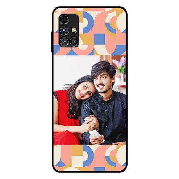 Galaxy M51 Photo Printing on Glass Case - Semi-circle Maze Pattern Design