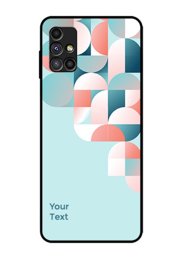 Galaxy M51 Custom Glass Phone Case - Stylish Semi-circle Pattern Design