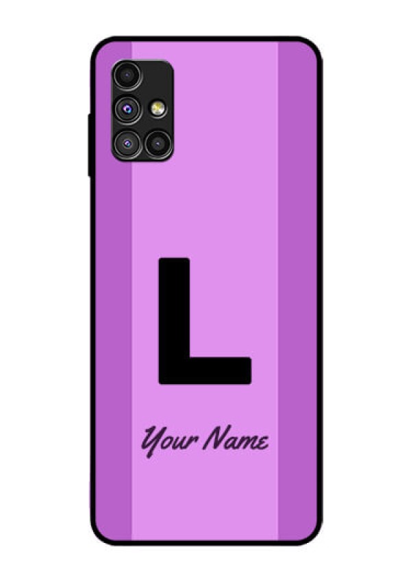 Galaxy M51 Custom Glass Phone Case - Tricolor custom text Design