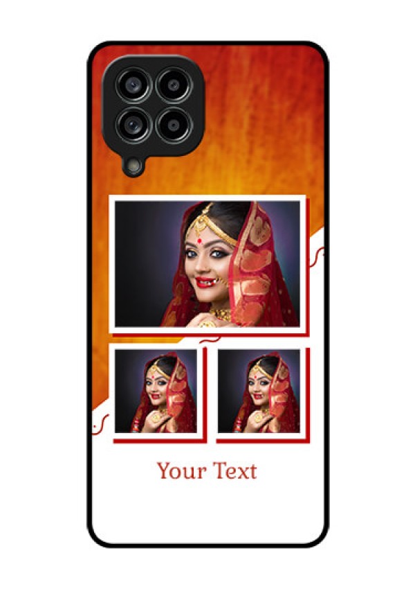 Galaxy M53 5G Custom Glass Phone Case - Wedding Memories Design