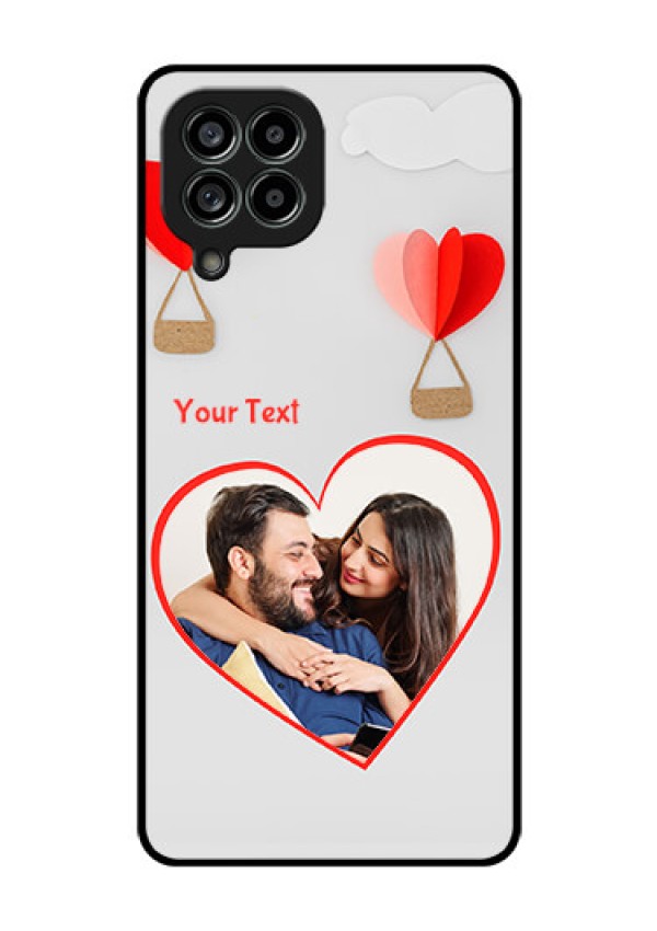 Galaxy M53 5G Custom Glass Mobile Case - Parachute Love Design