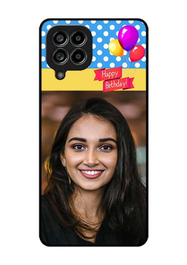 Galaxy M53 5G Custom Glass Mobile Case - Happy Birthday Design