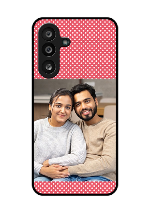 Samsung Galaxy M56 5G Custom Glass Phone Case - White Dotted Design
