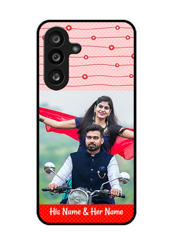 Samsung Galaxy M56 5G Custom Glass Phone Case - Red Pattern Case Design