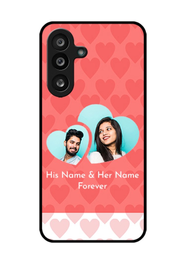 Samsung Galaxy M56 5G Custom Glass Phone Case - Couple Pic Upload Design