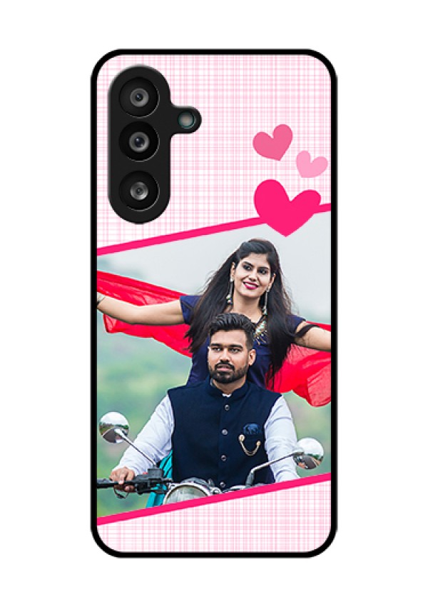 Samsung Galaxy M56 5G Custom Glass Phone Case - Love Shape Heart Design