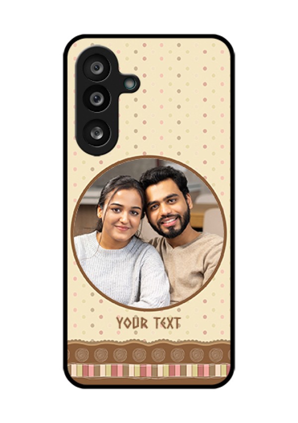 Samsung Galaxy M56 5G Custom Glass Phone Case - Brown Dotted Mobile Case Design