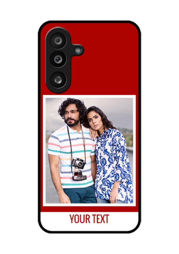 Samsung Galaxy M56 5G Custom Glass Phone Case - Red Color Design