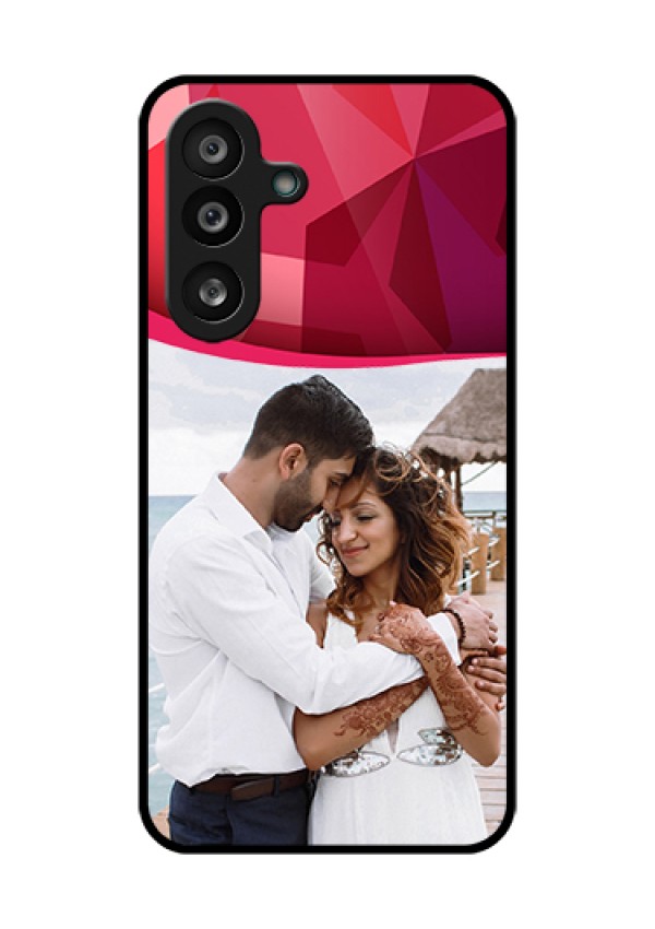 Samsung Galaxy M56 5G Custom Glass Phone Case - Red Abstract Design