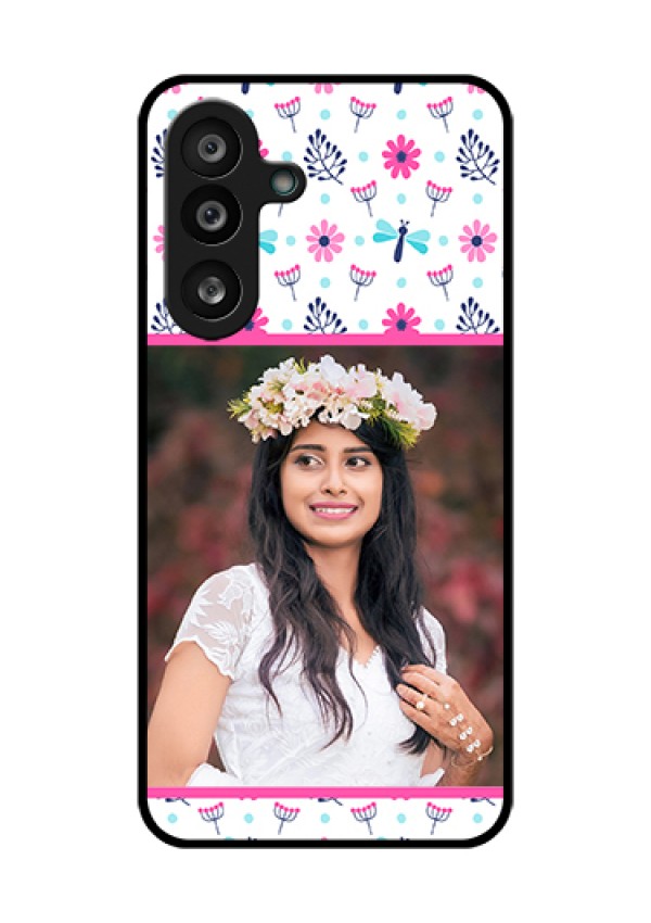 Samsung Galaxy M56 5G Custom Glass Phone Case - Colorful Flower Design