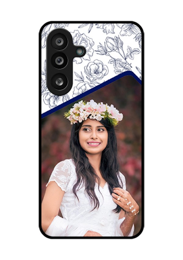 Samsung Galaxy M56 5G Custom Glass Phone Case - Classy Floral Design
