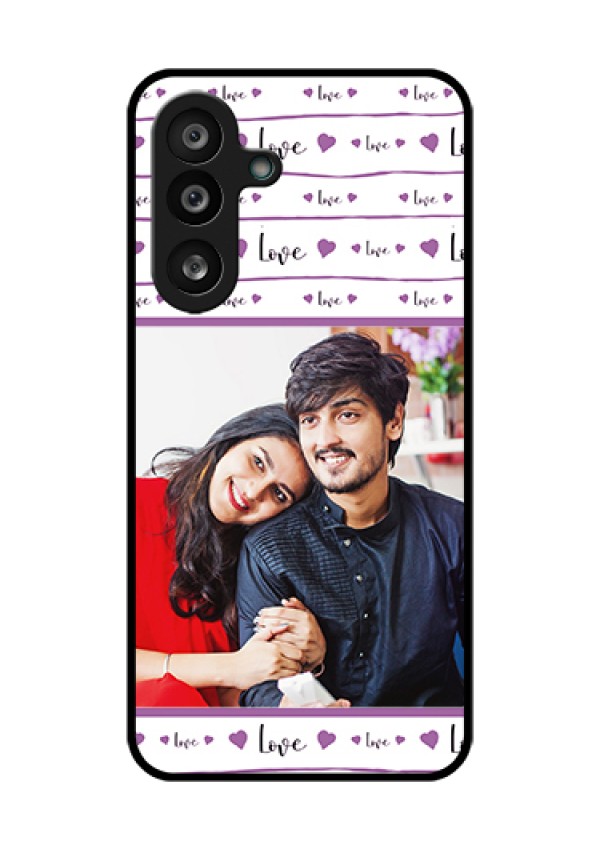 Samsung Galaxy M56 5G Custom Glass Phone Case - Couples Heart Design