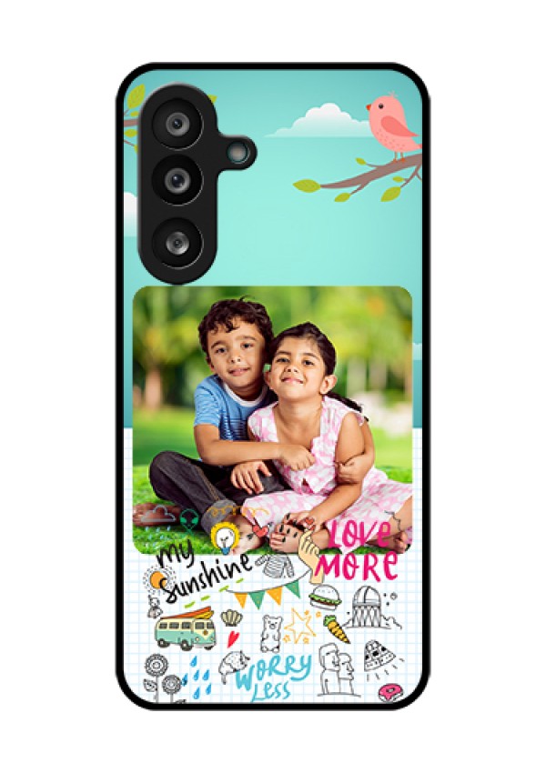 Samsung Galaxy M56 5G Custom Glass Phone Case - Doodle Love Design