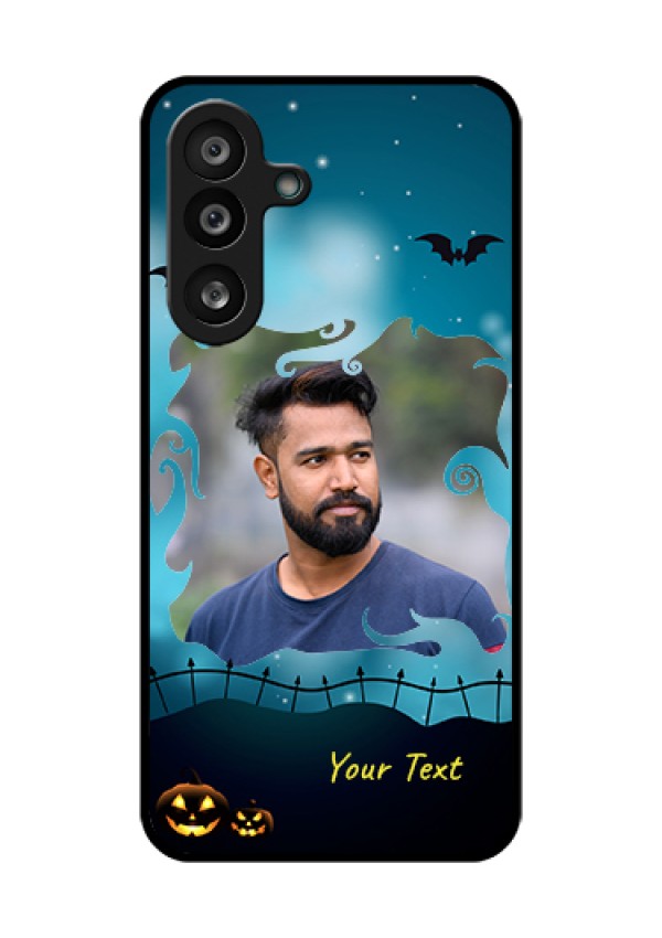 Samsung Galaxy M56 5G Custom Glass Phone Case - Halloween Frame Design