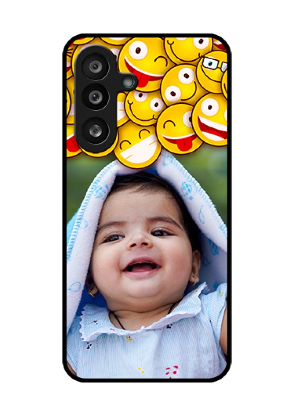 Samsung Galaxy M56 5G Custom Glass Phone Case - With Smiley Emoji Design