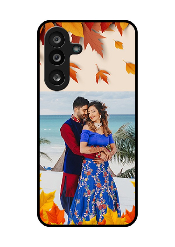 Samsung Galaxy M56 5G Custom Glass Phone Case - Autumn Maple Leaves Design