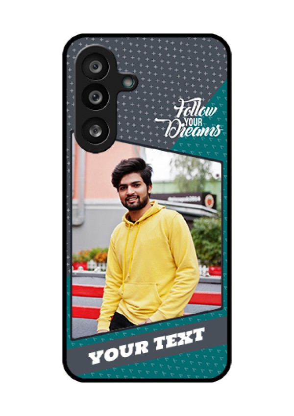 Samsung Galaxy M56 5G Custom Glass Phone Case - Background Pattern Design With Quote