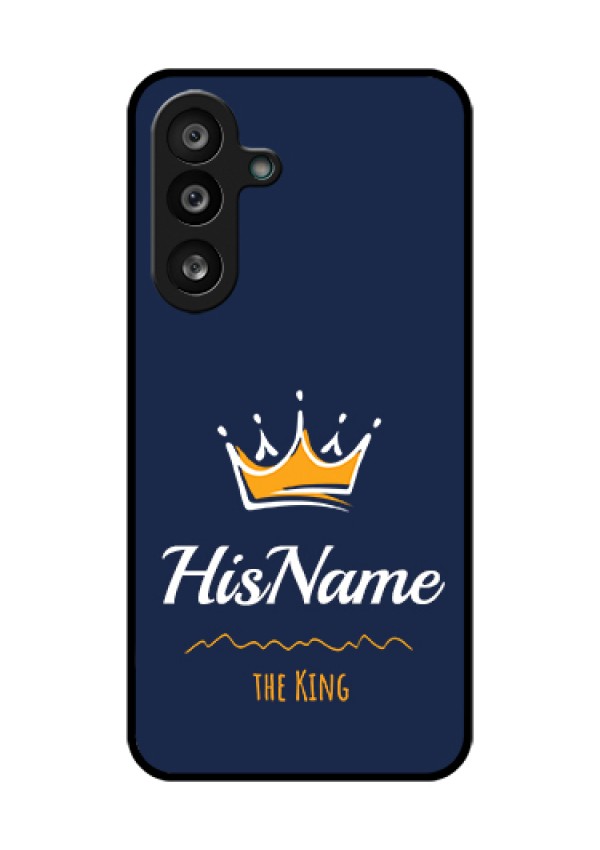 Samsung Galaxy M56 5G Custom Glass Phone Case - King With Name Design