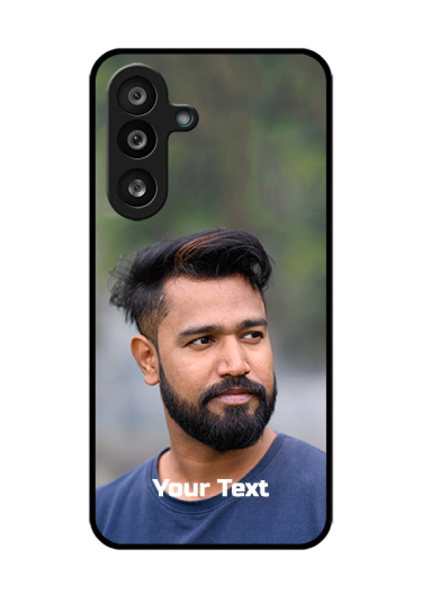 Samsung Galaxy M56 5G Custom Glass Phone Case - Photo With Text Design