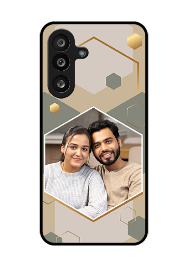 Samsung Galaxy M56 5G Custom Glass Phone Case - Stylish Hexagon Pattern Design