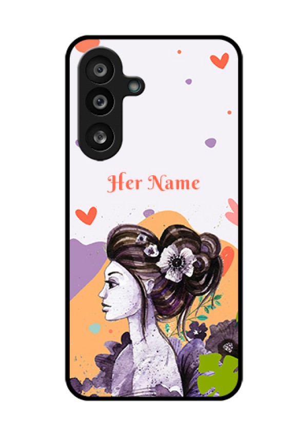 Samsung Galaxy M56 5G Custom Glass Phone Case - Woman And Nature Design