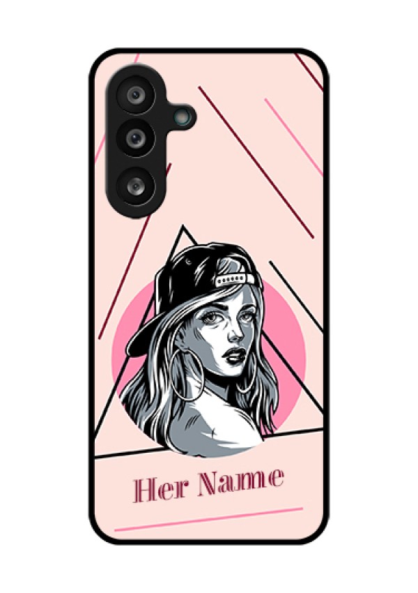 Samsung Galaxy M56 5G Custom Glass Phone Case - Rockstar Girl Design