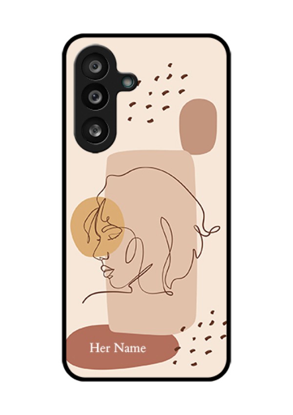 Samsung Galaxy M56 5G Custom Glass Phone Case - Calm Woman Line Art Design
