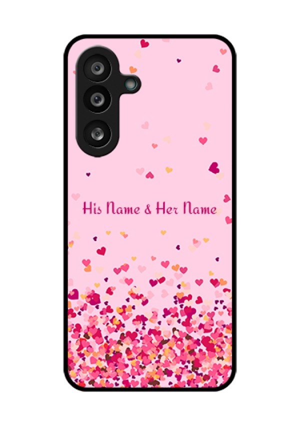 Samsung Galaxy M56 5G Custom Glass Phone Case - Floating Hearts Design
