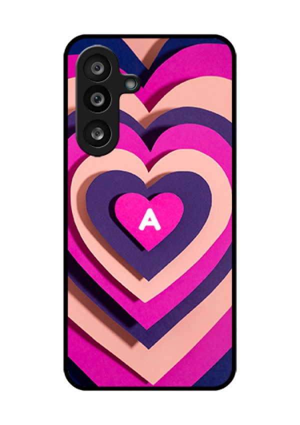 Samsung Galaxy M56 5G Custom Glass Phone Case - Cute Heart Pattern Design