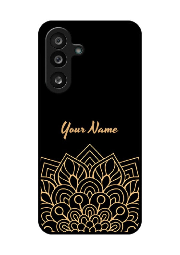 Samsung Galaxy M56 5G Custom Glass Phone Case - Golden Mandala Design