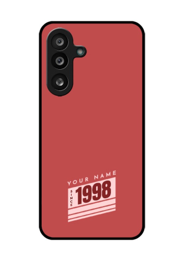 Samsung Galaxy M56 5G Custom Glass Phone Case - Red Custom Year Of Birth Design