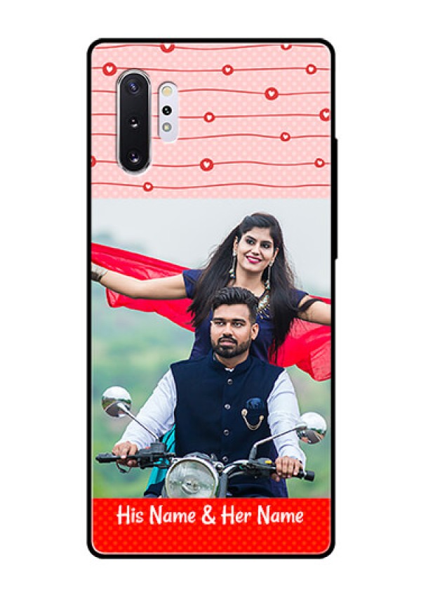 Samsung Galaxy Note 10 Plus Personalized Glass Phone Case  - Red Pattern Case Design