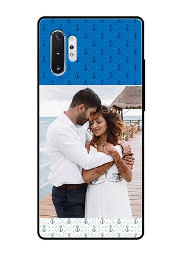 Samsung Galaxy Note 10 Plus Photo Printing on Glass Case  - Blue Anchors Design