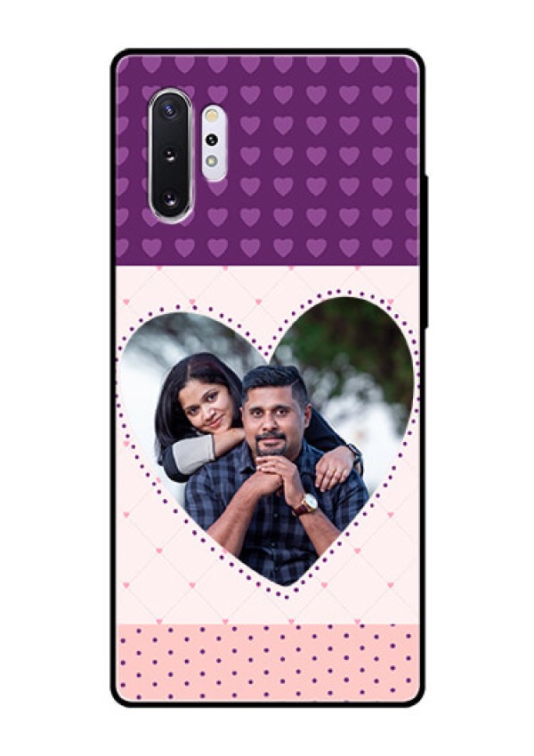 Samsung Galaxy Note 10 Plus Custom Glass Phone Case  - Violet Love Dots Design