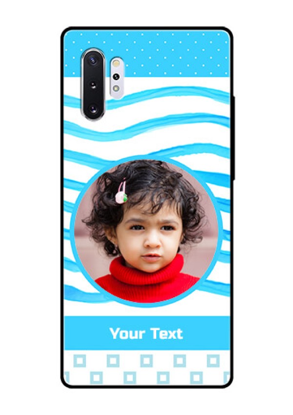 Samsung Galaxy Note 10 Plus Custom Glass Phone Case  - Simple Blue Case Design