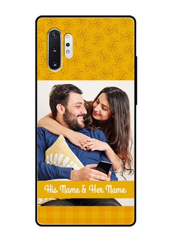 Samsung Galaxy Note 10 Plus Custom Glass Mobile Case  - Yellow Floral Design
