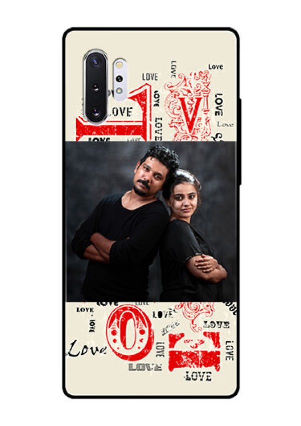 Samsung Galaxy Note 10 Plus Photo Printing on Glass Case  - Trendy Love Design Case