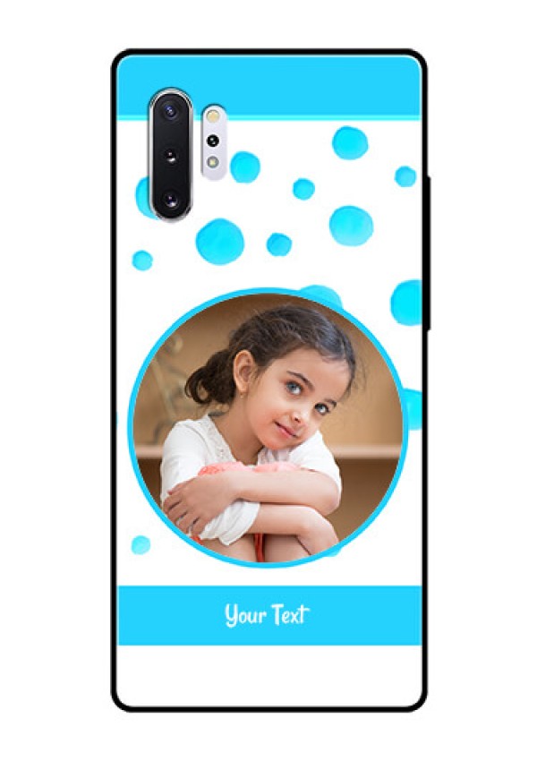 Samsung Galaxy Note 10 Plus Photo Printing on Glass Case  - Blue Bubbles Pattern Design
