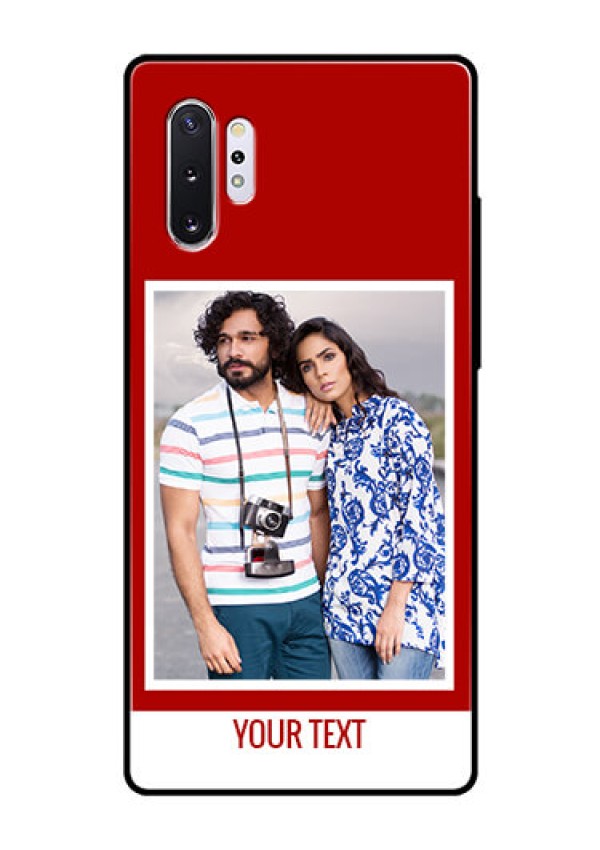 Samsung Galaxy Note 10 Plus Personalized Glass Phone Case  - Simple Red Color Design