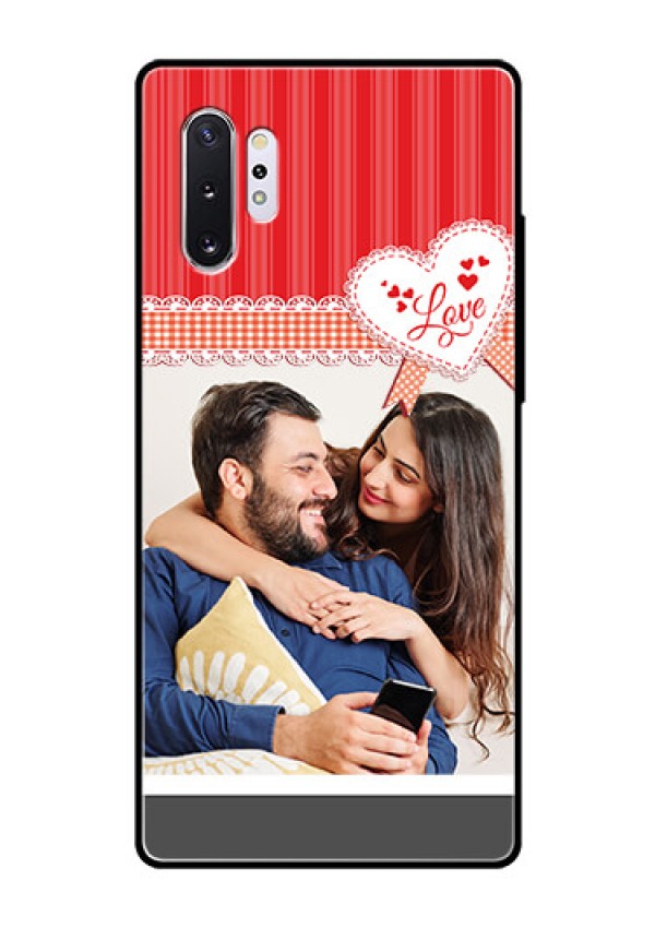Samsung Galaxy Note 10 Plus Custom Glass Mobile Case  - Red Love Pattern Design
