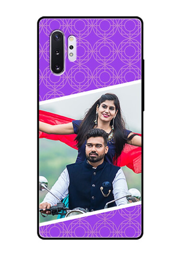 Samsung Galaxy Note 10 Plus Custom Glass Phone Case  - Violet Pattern Design